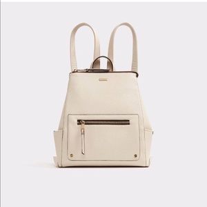 Aldo Srilanka Leather-ish Backpack in Bone & Gold